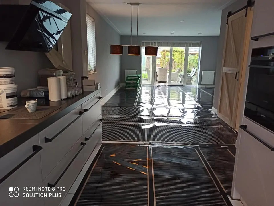 infrarood vloerverwarming woonkamer + keuken